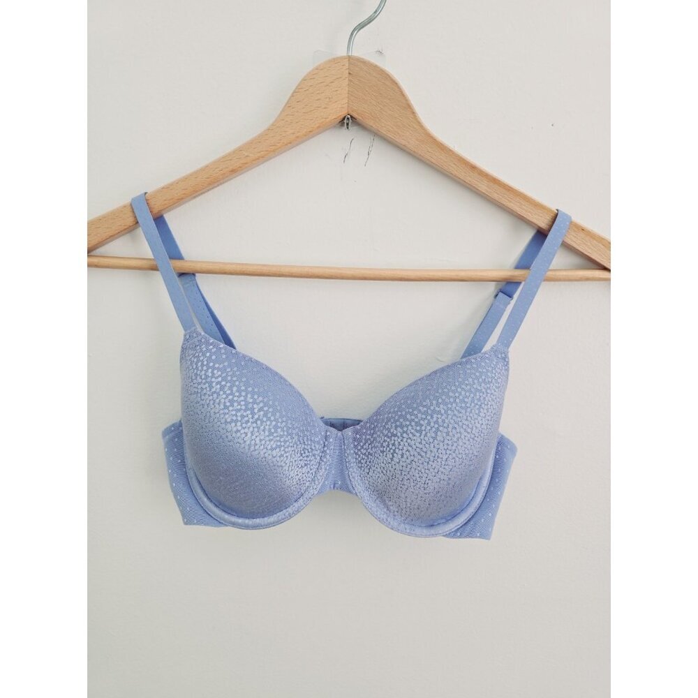 Wacoal Back Appeal Contour Blue Underwire Lined Full Coverage T-Shirt Bra 32D